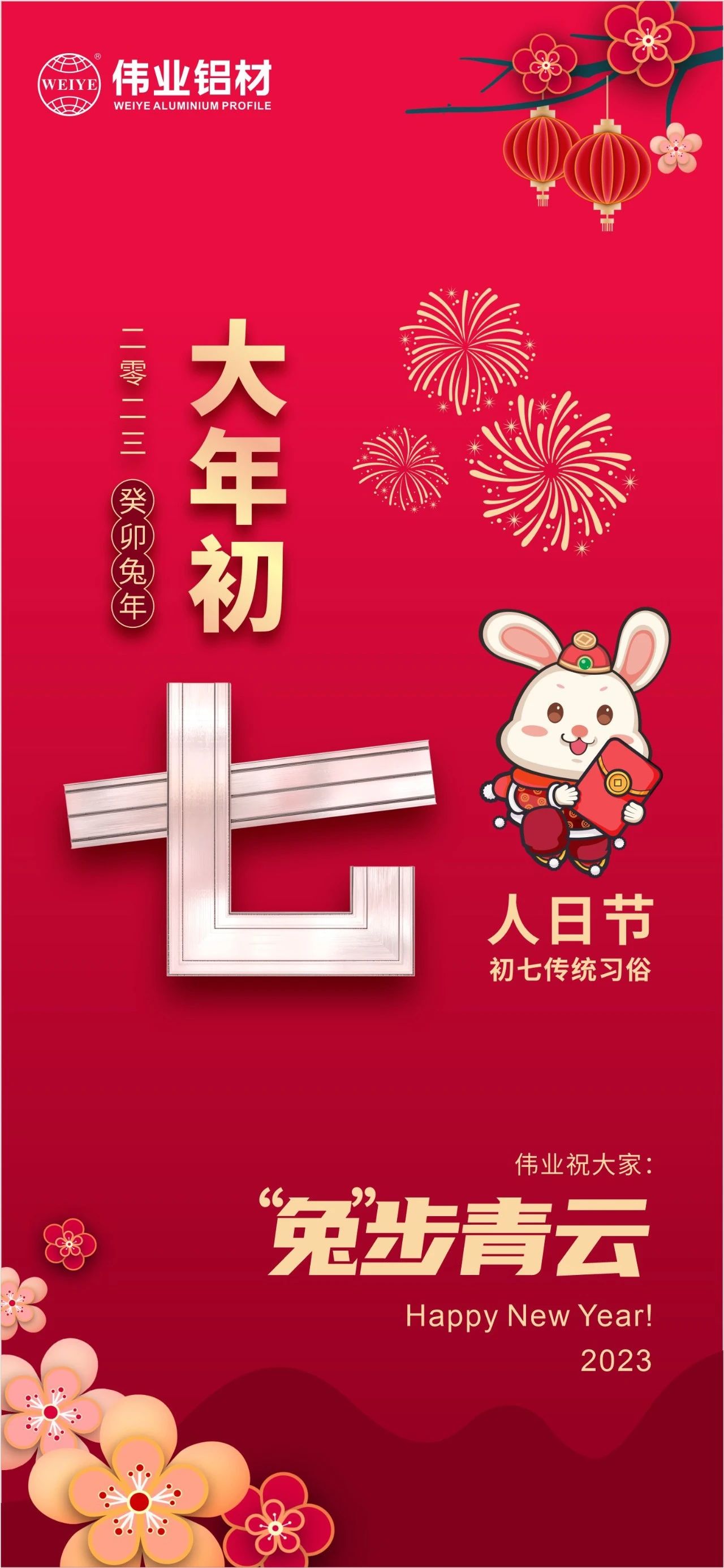 大年头七·人日节｜尊龙凯时官网祝您“兔”步青云！