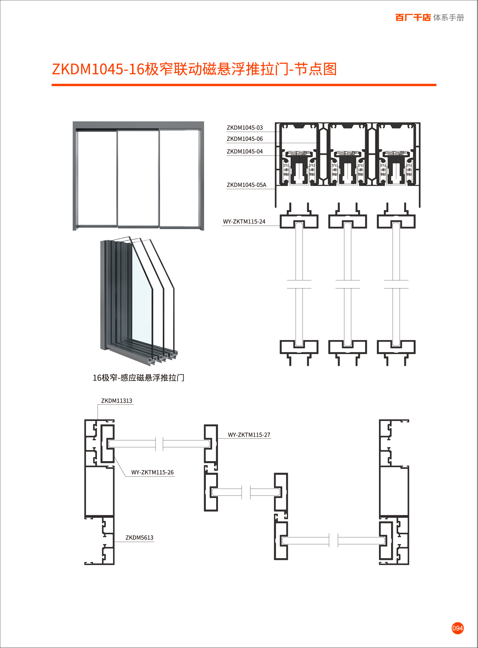 Zkdm1045-16 extremely narrow linkage maglev sliding door